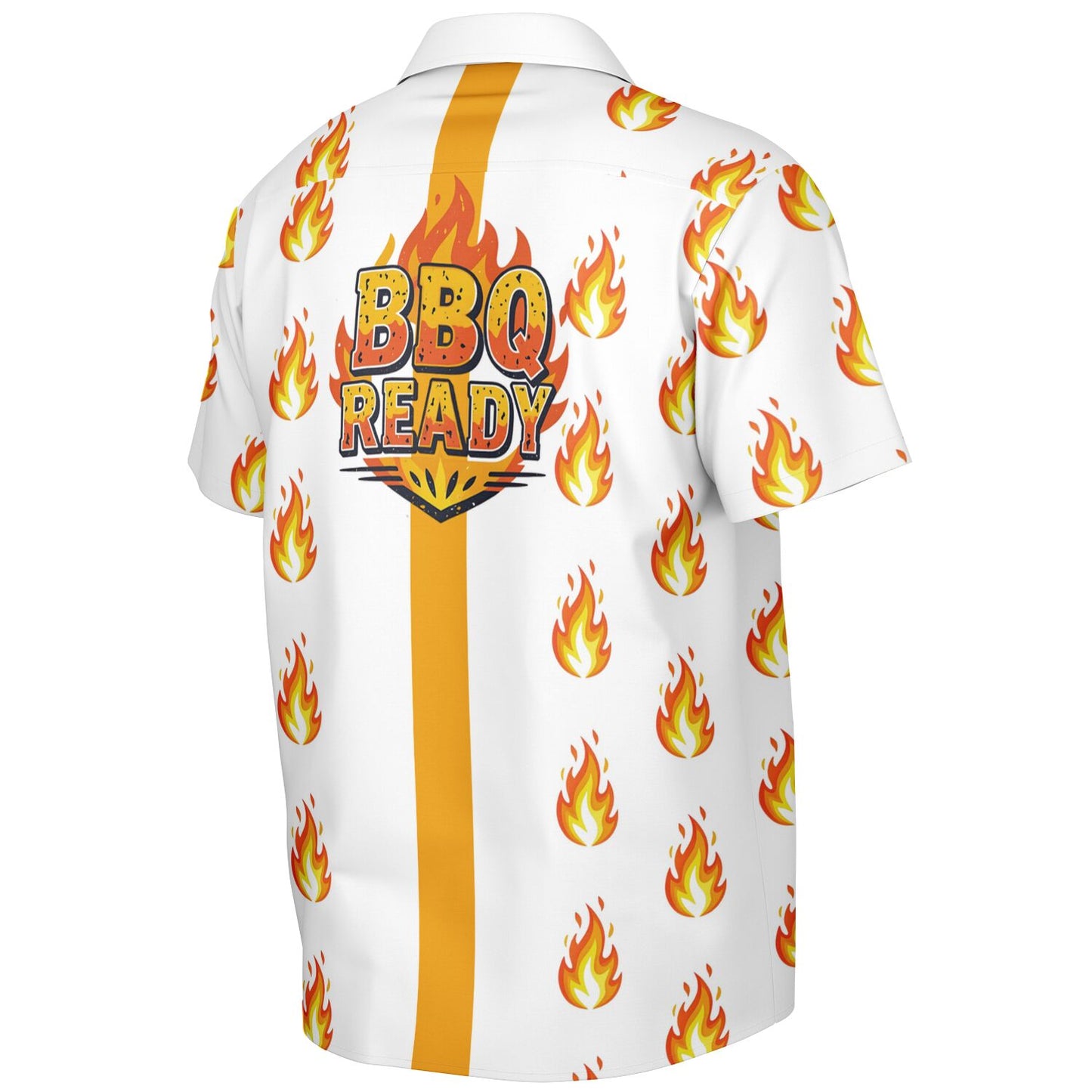 BBQ READY Flame Hawaiian spread Collar Short Sleeve Button-Down Shirt