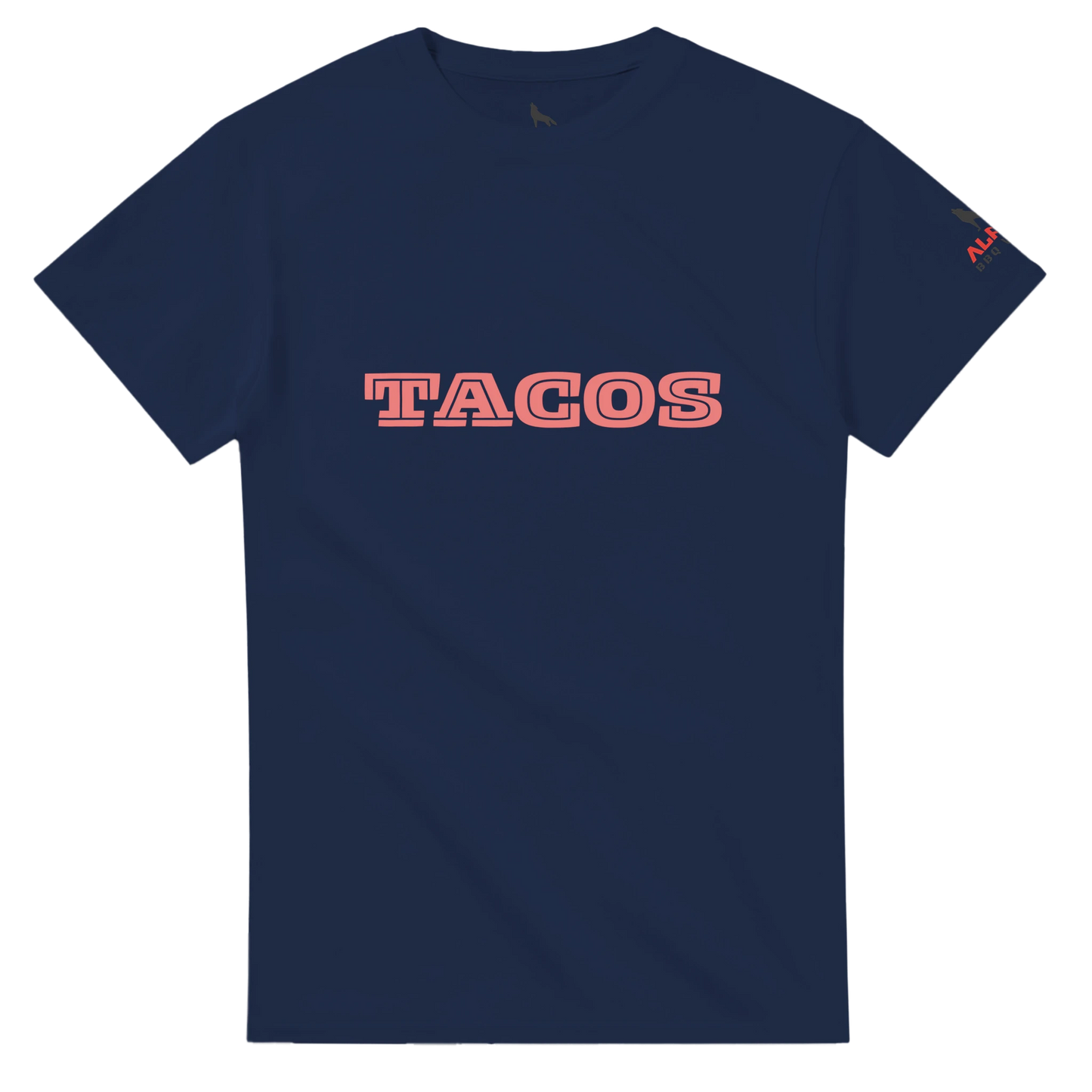 TACOS Custom BBQ T-Shirt – Bold, Simple, Delicious Navy Alpha BBQ wear BBQ -apparel- BBQ tshirt -BBQ tee