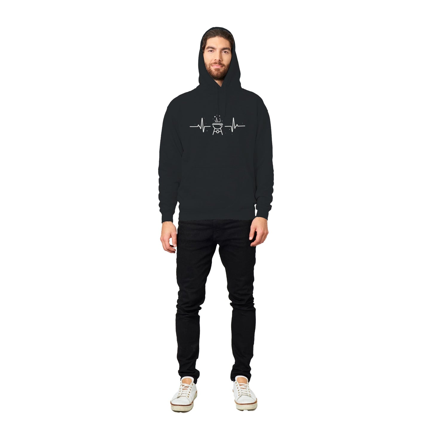 BBQ Heartbeat Premium Unisex Pullover Hoodie Alpha BBQ wear BBQ -apparel- BBQ tshirt -BBQ tee