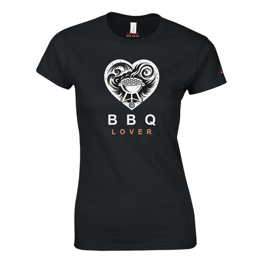 BBQ Lover Classic Womens Crewneck T-shirt Black Alpha BBQ wear BBQ -apparel- BBQ tshirt -BBQ tee