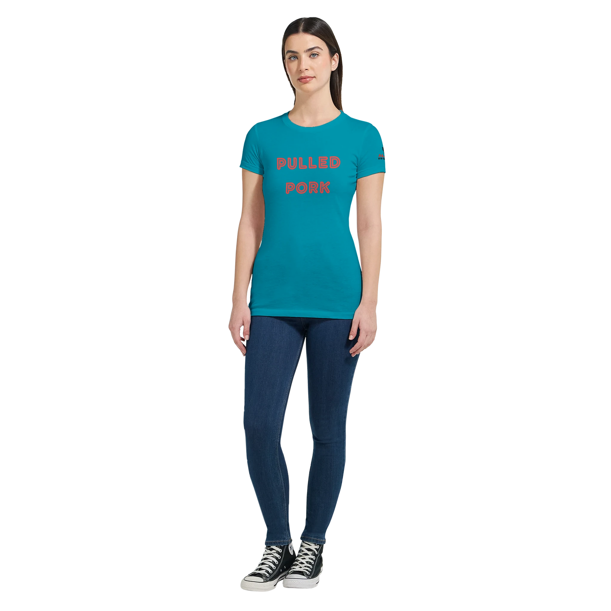 PULLED PORK Custom BBQ T-Shirt Premium Womens Crewneck Alpha BBQ wear BBQ -apparel- BBQ tshirt -BBQ tee