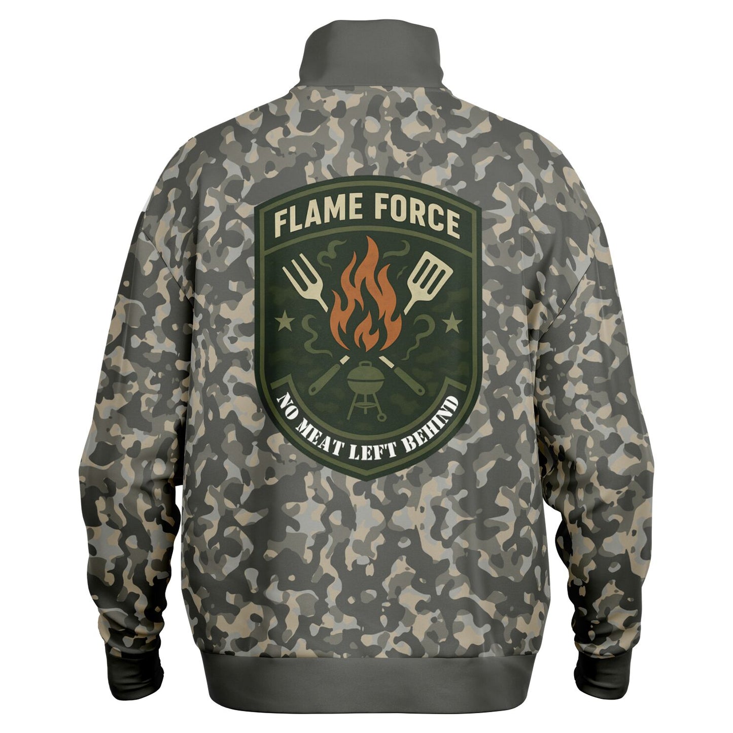 FLAME FORCE Camo heavyweight Oversized Quarter Zip Sweatshirt