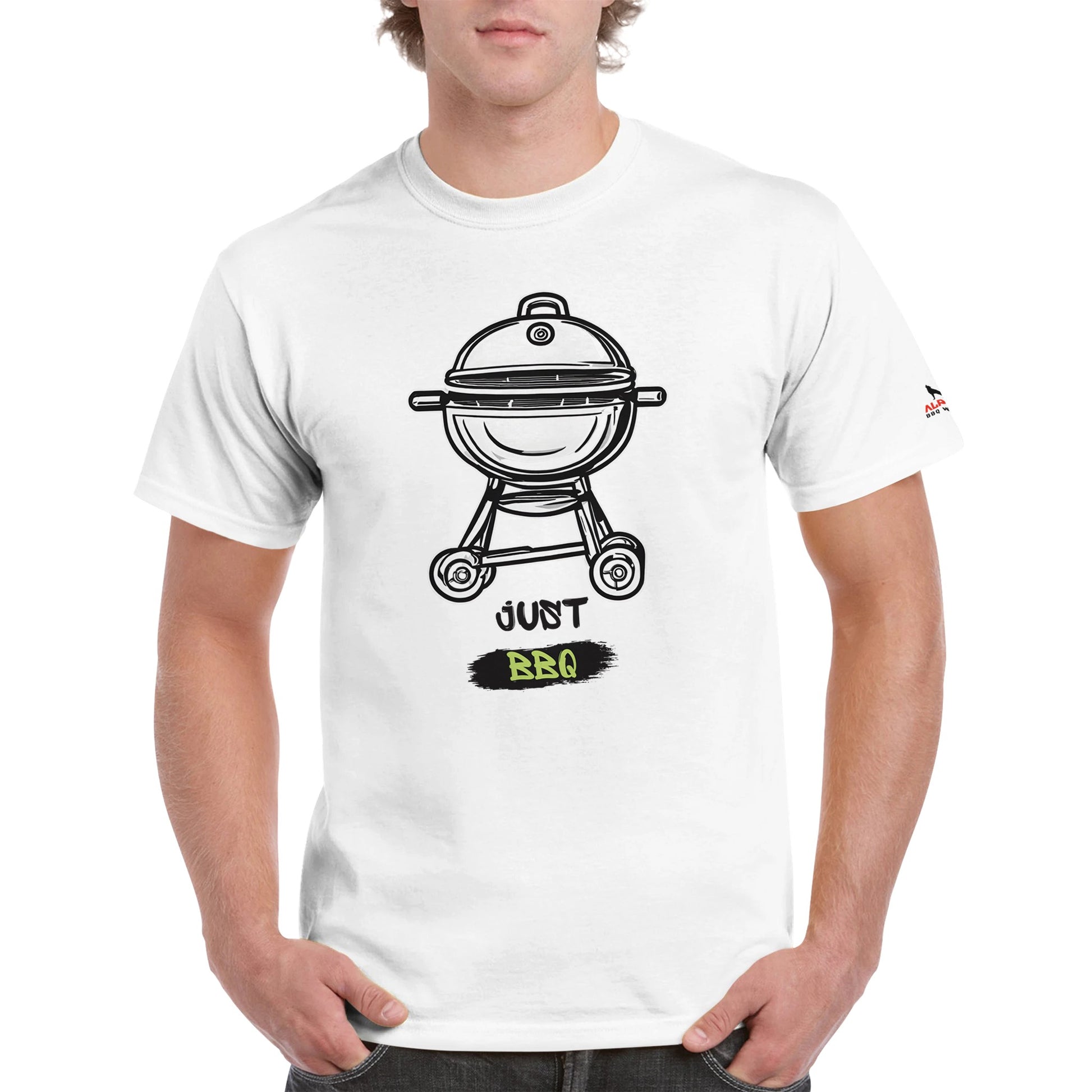 Just BBQ Heavyweight Unisex Crewneck T-shirt Alpha BBQ wear BBQ -apparel- BBQ tshirt -BBQ tee