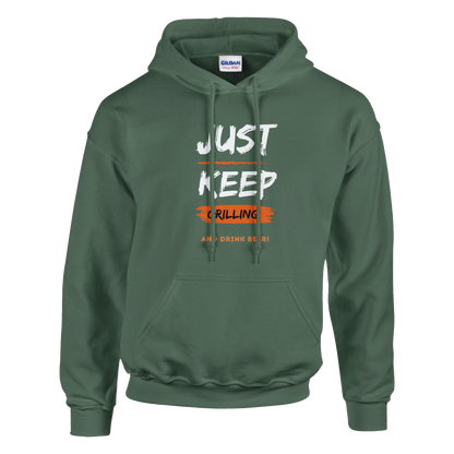 Just keep grilling Classic Unisex Pullover Hoodie Military Green Alpha BBQ wear BBQ -apparel- BBQ tshirt -BBQ tee