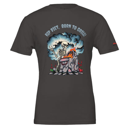 RIP Diet, Born to Grill – the ultimate BBQ T-shirt | Premium Unisex Crewneck T-shirt Vintage Black Alpha BBQ wear BBQ -apparel- BBQ tshirt -BBQ tee