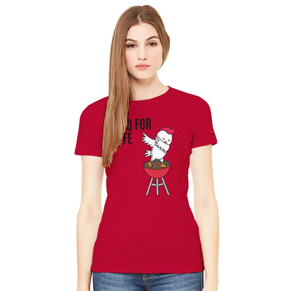 BBQ for life Premium Womens Crewneck T-shirt Alpha BBQ wear BBQ -apparel- BBQ tshirt -BBQ tee
