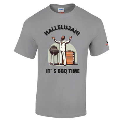Hallelujah ! Heavyweight Unisex Crewneck T-shirt Sport Grey Alpha BBQ wear BBQ -apparel- BBQ tshirt -BBQ tee
