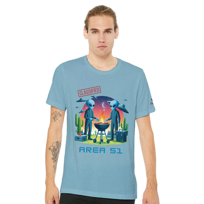 Area 51 BBQ Premium Unisex Crewneck T-shirt Alpha BBQ wear BBQ -apparel- BBQ tshirt -BBQ tee