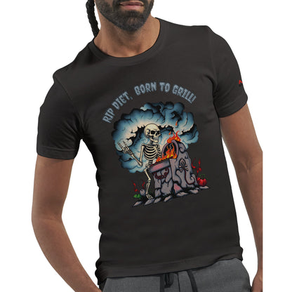 RIP Diet, Born to Grill – the ultimate BBQ T-shirt | Premium Unisex Crewneck T-shirt Alpha BBQ wear BBQ -apparel- BBQ tshirt -BBQ tee