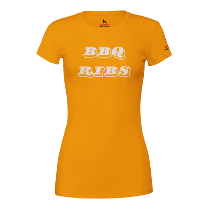 BBQ RIBS Custom BBQ T-Shirt | Premium Womens Crewneck T-shirt Gold Alpha BBQ wear BBQ -apparel- BBQ tshirt -BBQ tee