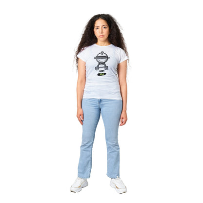 Just BBQ Classic Womens Crewneck T-shirt Alpha BBQ wear BBQ -apparel- BBQ tshirt -BBQ tee