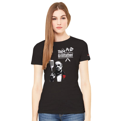 The Grillfather Premium Womens Crewneck T-shirt Alpha BBQ wear BBQ -apparel- BBQ tshirt -BBQ tee
