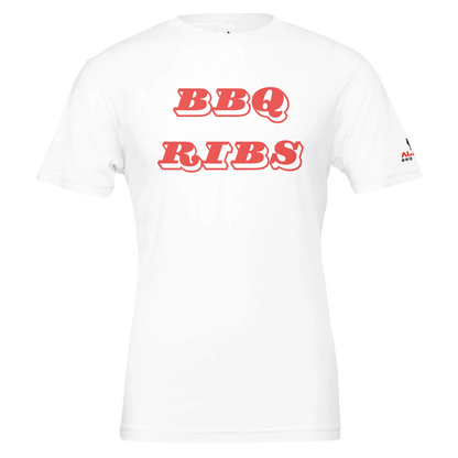 BBQ RIBS Custom BBQ tee Premium Unisex Crewneck tshirt White Alpha BBQ wear BBQ -apparel- BBQ tshirt -BBQ tee