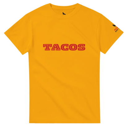 TACOS Custom BBQ T-Shirt – Bold, Simple, Delicious Gold Alpha BBQ wear BBQ -apparel- BBQ tshirt -BBQ tee