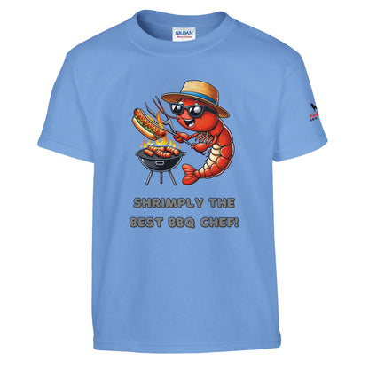 Shrimply the best BBQ chef Classic kids crewneck T-shirt Carolina Blue Alpha BBQ wear BBQ -apparel- BBQ tshirt -BBQ tee