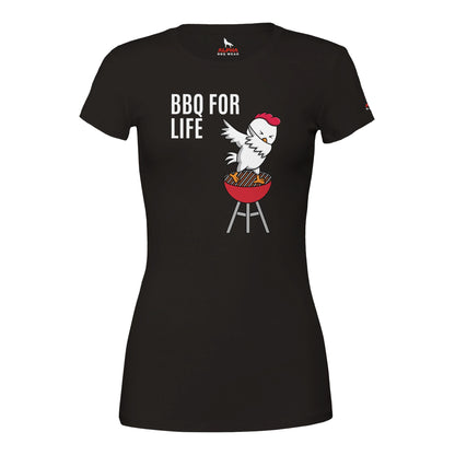 BBQ for life Premium Womens Crewneck T-shirt Black Alpha BBQ wear BBQ -apparel- BBQ tshirt -BBQ tee