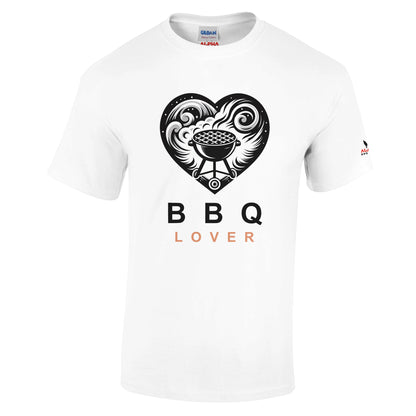 BBQ Lover Heavyweight Unisex Crewneck T-shirt White Alpha BBQ wear BBQ -apparel- BBQ tshirt -BBQ tee
