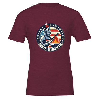 BBQ Knightss Premium Unisex Crewneck T-shirt Heather Cardinal Alpha BBQ wear BBQ -apparel- BBQ tshirt -BBQ tee