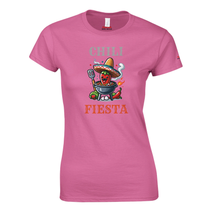 Chili fiesta Classic Womens Crewneck T-shirt Azalea Alpha BBQ wear BBQ -apparel- BBQ tshirt -BBQ tee