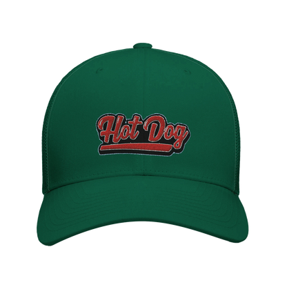 “Hot Dog” Embroidered Retro Trucker Cap Evergreen Alpha BBQ wear BBQ -apparel- BBQ tshirt -BBQ tee