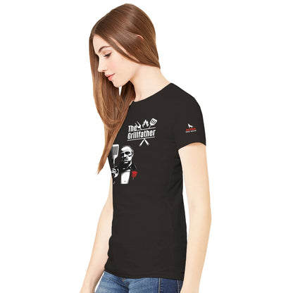 The Grillfather Premium Womens Crewneck T-shirt Alpha BBQ wear BBQ -apparel- BBQ tshirt -BBQ tee