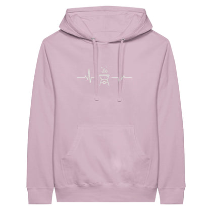 BBQ Heartbeat Premium Unisex Pullover Hoodie Light Pink Alpha BBQ wear BBQ -apparel- BBQ tshirt -BBQ tee