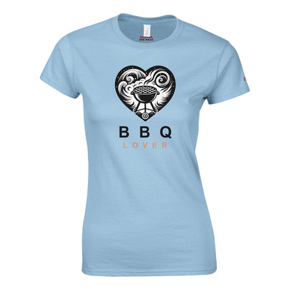 BBQ Lover Classic Womens Crewneck T-shirt Light Blue Alpha BBQ wear BBQ -apparel- BBQ tshirt -BBQ tee