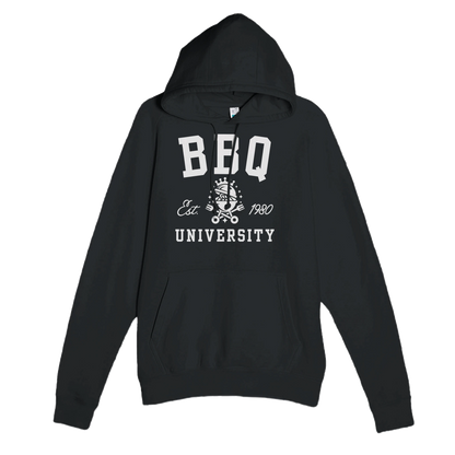 BBQ University Premium Unisex Pullover Hoodie Black Alpha BBQ wear BBQ -apparel- BBQ tshirt -BBQ tee
