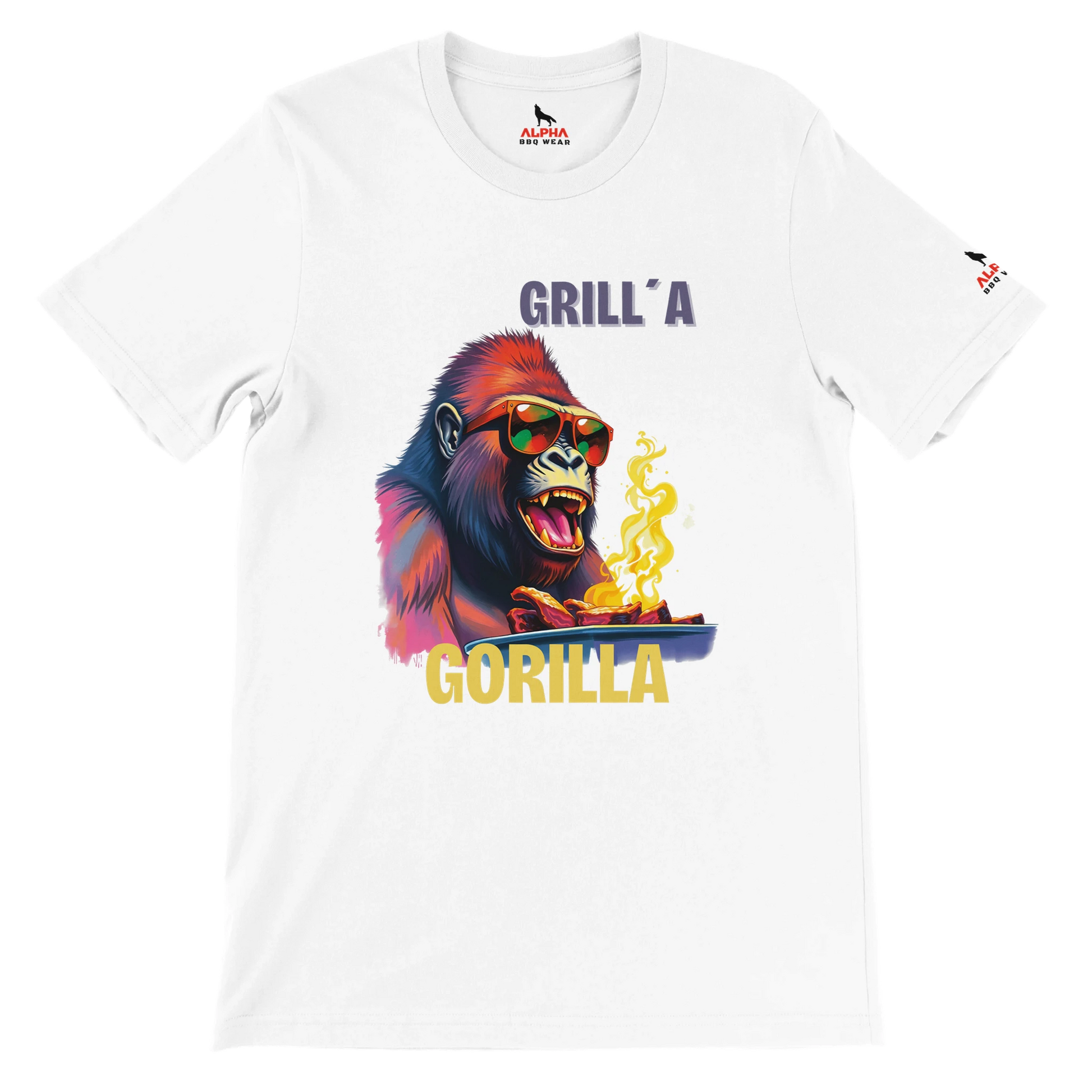 🔥 Grilla Gorilla – The Ultimate BBQ Hero! 🔥 | Premium Unisex Crewneck T-shirt | Bella + Canvas 3001 Alpha BBQ wear BBQ -apparel- BBQ tshirt -BBQ tee