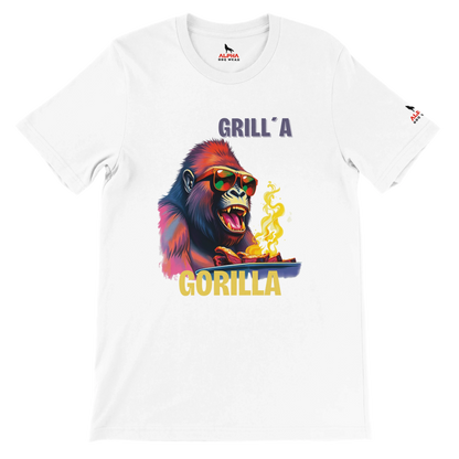 🔥 Grilla Gorilla – The Ultimate BBQ Hero! 🔥 | Premium Unisex Crewneck T-shirt | Bella + Canvas 3001 Alpha BBQ wear BBQ -apparel- BBQ tshirt -BBQ tee
