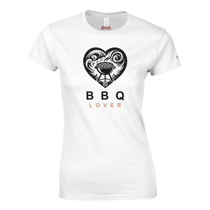 BBQ Lover Classic Womens Crewneck T-shirt White Alpha BBQ wear BBQ -apparel- BBQ tshirt -BBQ tee