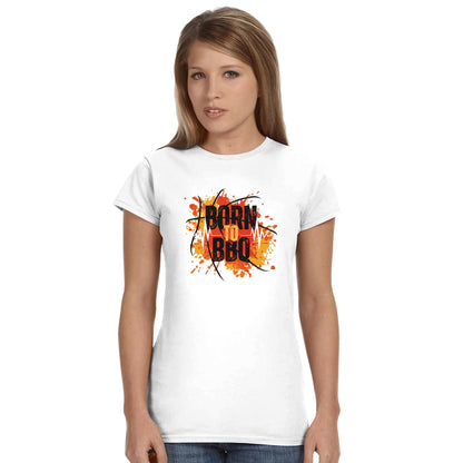 Born to BBQ Classic Womens Crewneck T-shirt Alpha BBQ wear BBQ -apparel- BBQ tshirt -BBQ tee