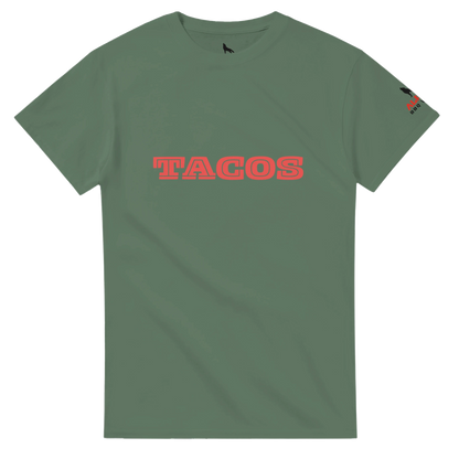 TACOS Custom BBQ T-Shirt – Bold, Simple, Delicious Military Green Alpha BBQ wear BBQ -apparel- BBQ tshirt -BBQ tee