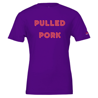 PULLED PORK Custom BBQ T-Shirt Premium Unisex Crewneck Team Purple Alpha BBQ wear BBQ -apparel- BBQ tshirt -BBQ tee