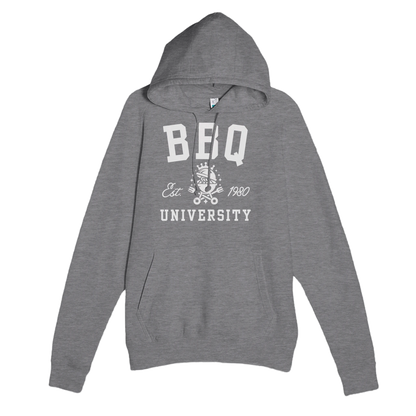 BBQ University Premium Unisex Pullover Hoodie Graphite Heather Alpha BBQ wear BBQ -apparel- BBQ tshirt -BBQ tee