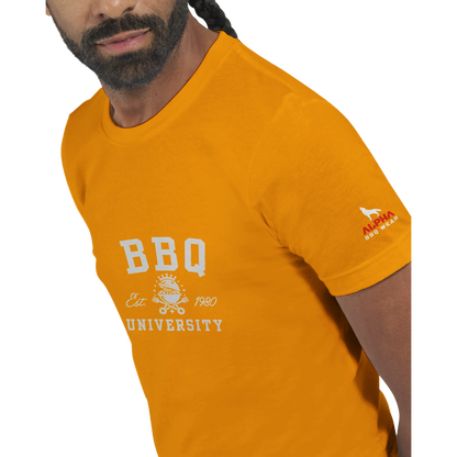 BBQ University T-Shirt Premium Unisex Crewneck T-shirt Alpha BBQ wear BBQ -apparel- BBQ tshirt -BBQ tee