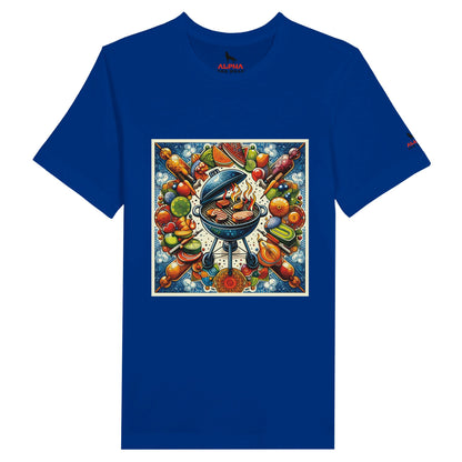 BBQ MANDALA Premium Unisex Crewneck T-shirt True Royal Alpha BBQ wear BBQ -apparel- BBQ tshirt -BBQ tee