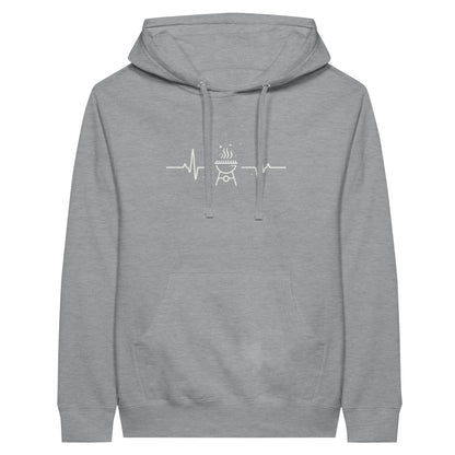 BBQ Heartbeat Premium Unisex Pullover Hoodie Sports Grey Alpha BBQ wear BBQ -apparel- BBQ tshirt -BBQ tee