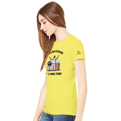 Hallelujah Premium Womens Crewneck T-shirt Alpha BBQ wear BBQ -apparel- BBQ tshirt -BBQ tee