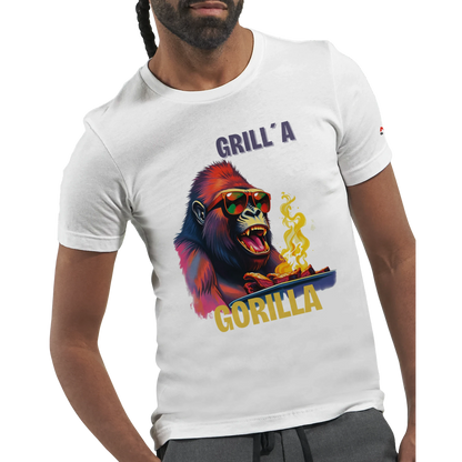 🔥 Grilla Gorilla – The Ultimate BBQ Hero! 🔥 | Premium Unisex Crewneck T-shirt | Bella + Canvas 3001 Alpha BBQ wear BBQ -apparel- BBQ tshirt -BBQ tee