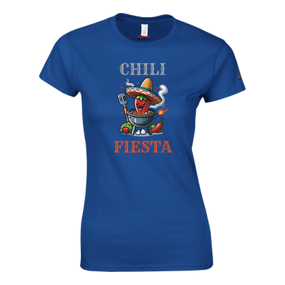 Chili fiesta Classic Womens Crewneck T-shirt Royal Alpha BBQ wear BBQ -apparel- BBQ tshirt -BBQ tee