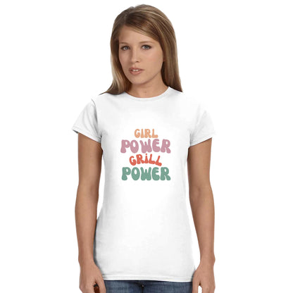 Girl Power Grill Power Classic Womens Crewneck T-shirt Alpha BBQ wear BBQ -apparel- BBQ tshirt -BBQ tee