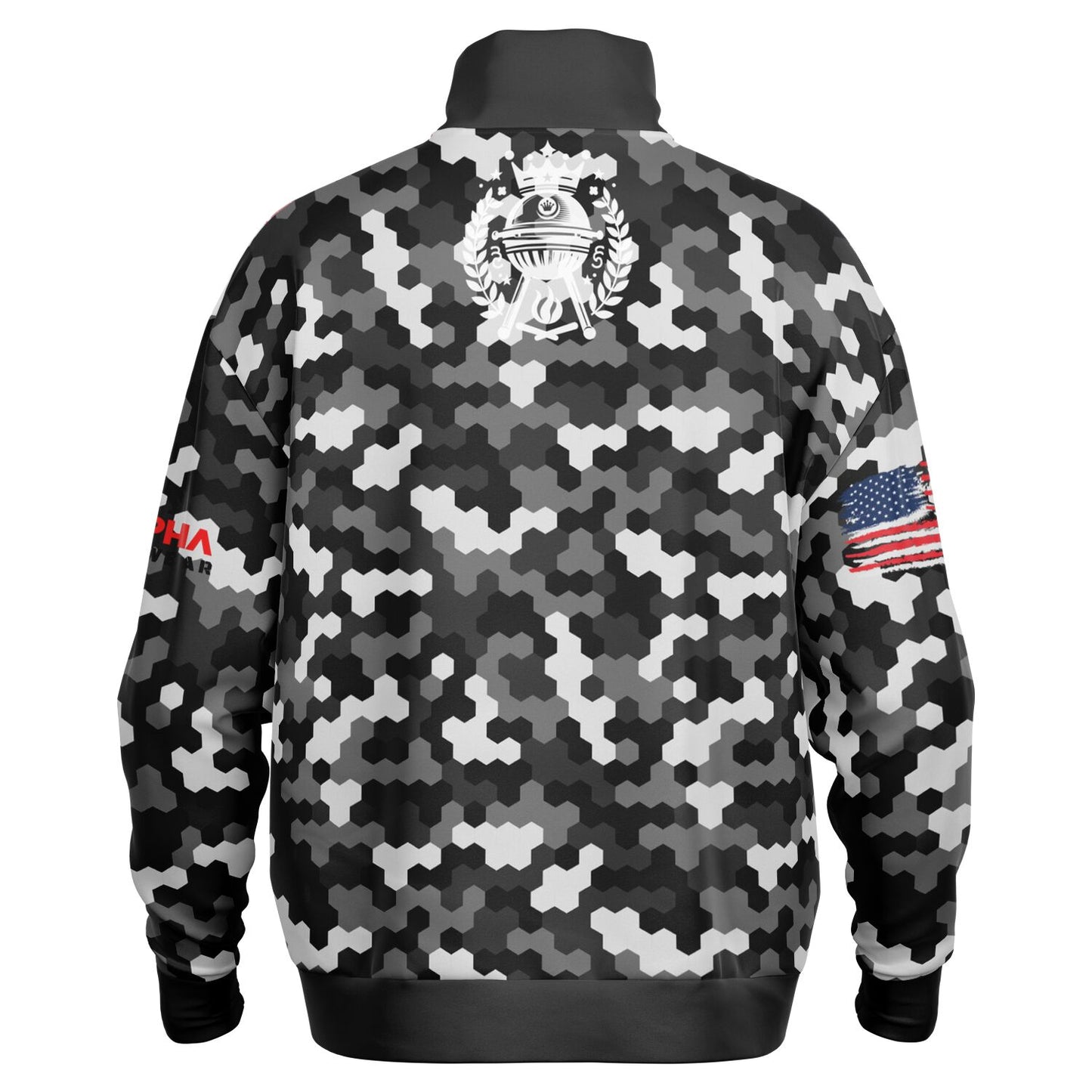 GRAY CAMO American Griller Premium Hoodie Heavyweight Oversized Quarter Zip Sweatshirt  copy