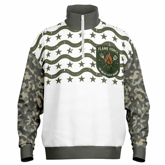 FLAME FORCE Camo heavyweight Oversized Quarter Zip Sweatshirt