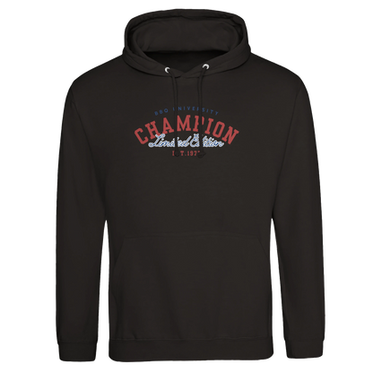 BBQ University – Only the Strongest Grill!Premium Unisex Pullover Hoodie Deep Black Alpha BBQ wear BBQ -apparel- BBQ tshirt -BBQ tee