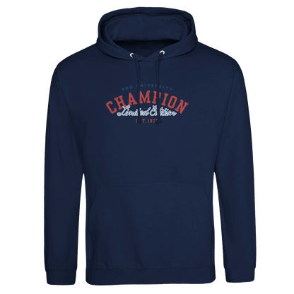 BBQ University – Only the Strongest Grill!Premium Unisex Pullover Hoodie Oxford Navy Alpha BBQ wear BBQ -apparel- BBQ tshirt -BBQ tee