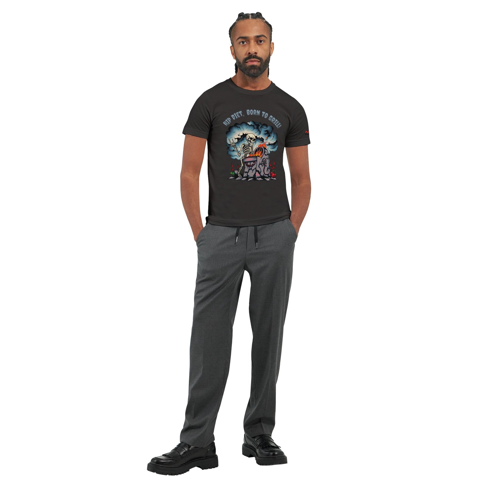 RIP Diet, Born to Grill – the ultimate BBQ T-shirt | Premium Unisex Crewneck T-shirt Alpha BBQ wear BBQ -apparel- BBQ tshirt -BBQ tee