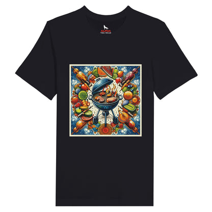 BBQ MANDALA Premium Unisex Crewneck T-shirt Dark Gray Alpha BBQ wear BBQ -apparel- BBQ tshirt -BBQ tee