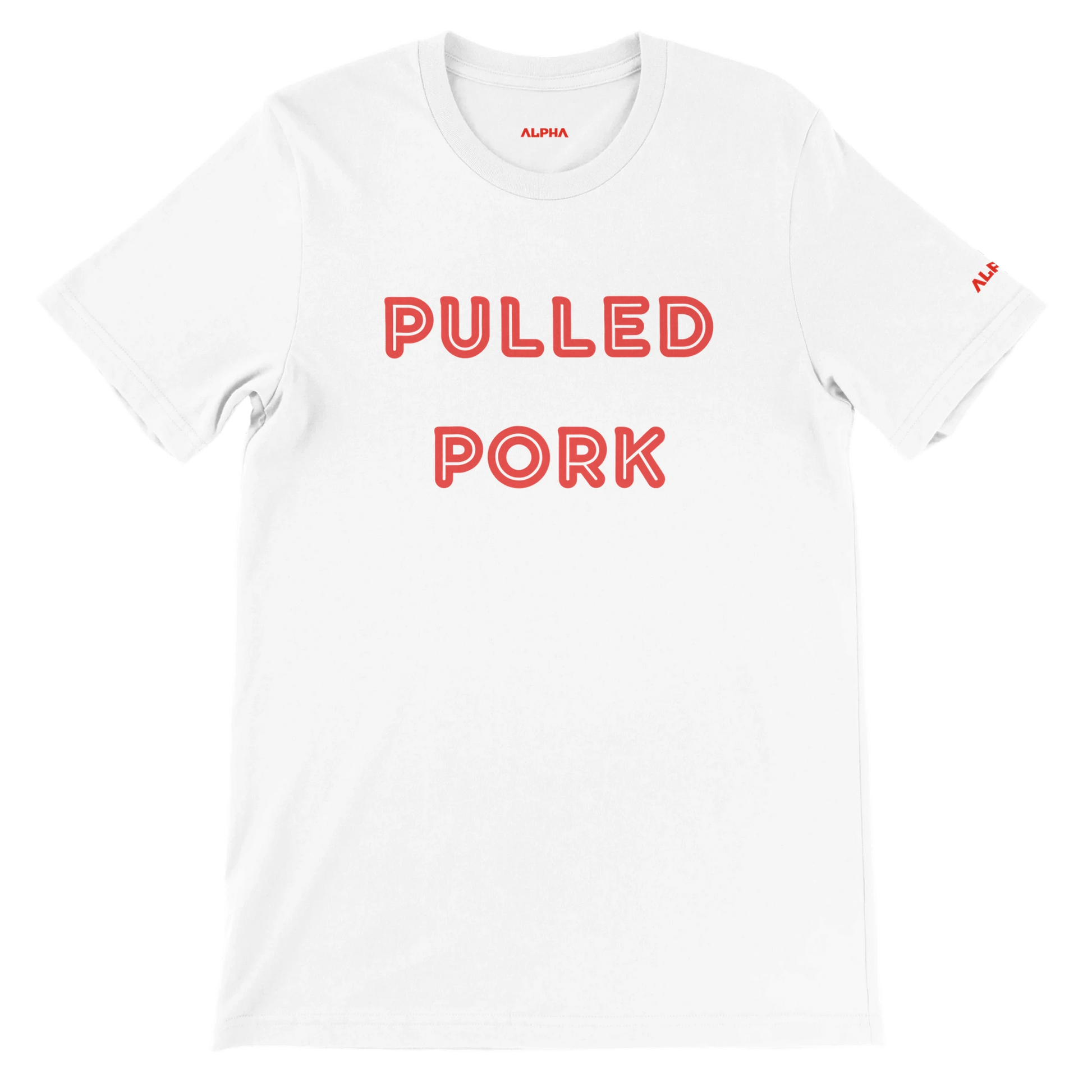 PULLED PORK Custom BBQ T-Shirt Premium Unisex Crewneck Alpha BBQ wear BBQ -apparel- BBQ tshirt -BBQ tee