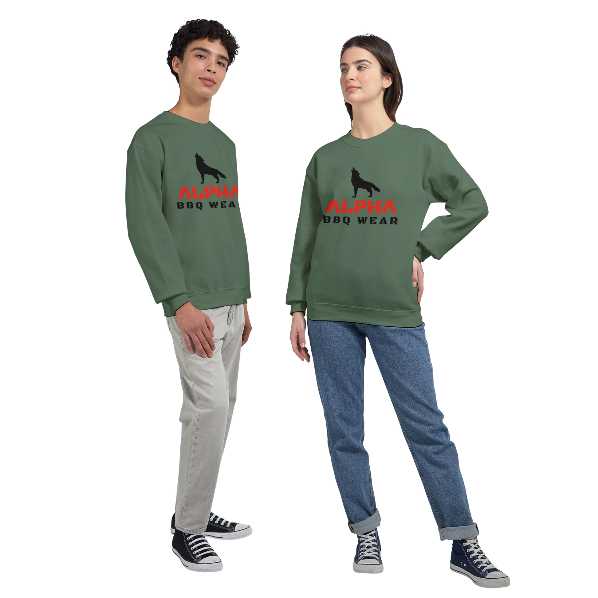 Alpha BBQ Wear Logo Sweatshirt Classic Unisex Crewneck Sweatshirt Alpha BBQ wear BBQ -apparel- BBQ tshirt -BBQ tee